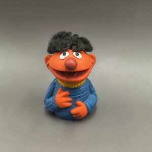 Vintage Ernie Finger Puppet Sesame Street Topper Toys Muppets Inc Hong Kong 3"